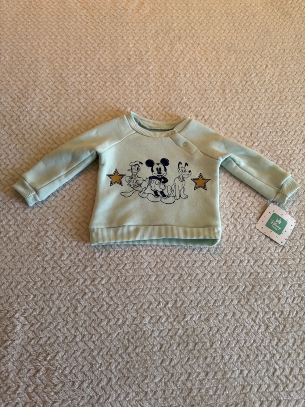 Disney‎ Mint Green Mickey & Friends Baby Sweatshirt